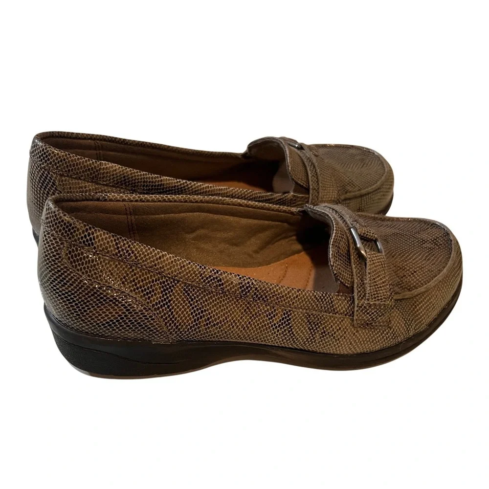 Clarks‎ Collection Women Snakeskin Loafer Flats Comfort Shoes